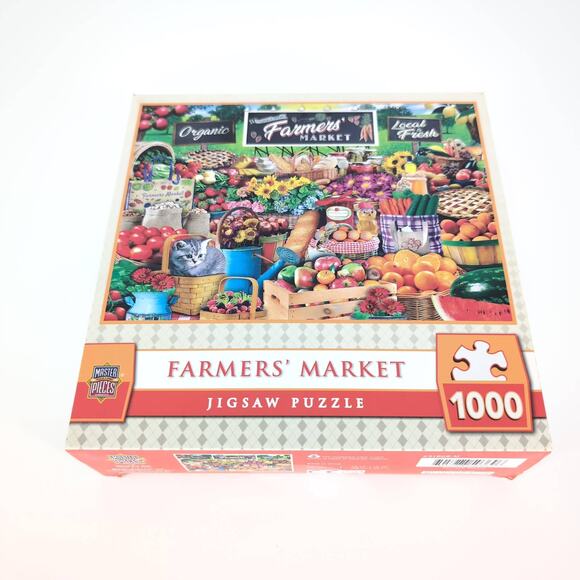 Master Pieces 1000 Piece "Farmers' Market" Jigsaw Puzzle - Good Used Condition - Picture 3 of 10